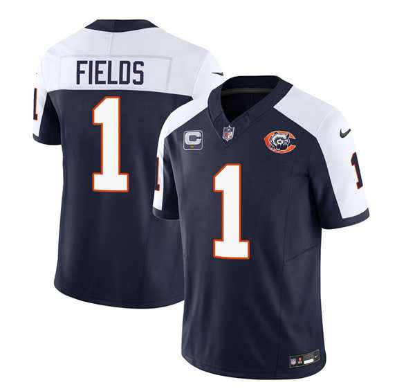 Men & Women & Youth Chicago Bears #1 Justin Fields Navy White 2023 F.U.S.E. With 1-star C PatchThrowback Limited Jersey,We sell and wholesale Men & Women & Youth Chicago Bears #1 Justin Fields Navy White 2023 F.U.S.E. With 1-star C PatchThrowback Limited Jersey on line form chian!